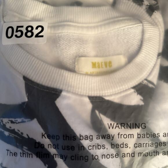 Maeve Anthropologie Heart Printed Sweatshirt 100% Cotton Size X-Small - Picture 12 of 12